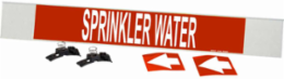 SPRINKLER WATER Pipe Marker, 4" H x 24" W, Fits Pipes 8" Dia. or Larger