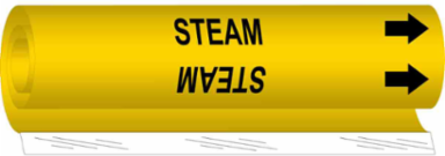 Steam Pipe Marker, 8" H x 5" W, Fits Pipes 0.5" Dia. Thru 1.375" Dia.