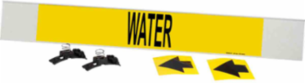 Water Pipe Marker, 4" H x 24" W, Fits Pipes 8" Dia. or Larger