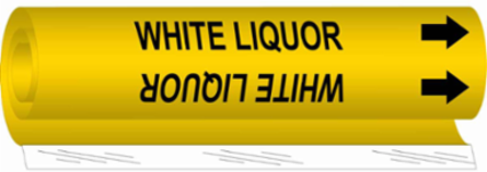 WHITE LIQUOR Pipe Marker, 8" H x 5" W, Fits Pipes 0.5" Dia. Thru 1.375" Dia.