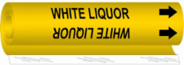 WHITE LIQUOR Pipe Marker, 8" H x 5" W, Fits Pipes 0.5" Dia. Thru 1.375" Dia.