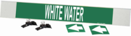 White Water Pipe Marker, 4" H x 24" W, Fits Pipes 8" Dia. or Larger