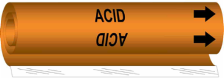 ACID Pipe Marker, 26 Inch H x 12 Inch W, Fits Pipes 2.5 Inch to 7.875 Inch Diameter
