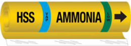 HSS VAP AMMONIA LOW Pipe Marker, 9" H x 8" W, Fits Pipes 1.5" Dia. Thru 2.375" Dia.
