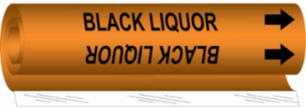 Black Liquor Pipe Marker, 26 Inch H x 12 Inch W, Fits Pipes 2.5 Inch to 7.875 Inch Diameter