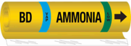 IIAR Ammonia Low Pipe Marker, 26 Inch H x 12 Inch W, Fits Pipes 2.5 Inch to 7.875 Inch Diameter