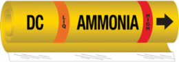 DC LIQ AMMONIA HIGH Pipe Marker, 26" H x 12" W, Fits Pipes 2.5" Dia. Thru 7.875" Dia.