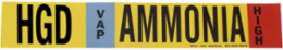 HGD VAP AMMONIA HIGH Pipe Marker, 26" H x 12" W, Fits Pipes 2.5" Dia. Thru 7.875" Dia.