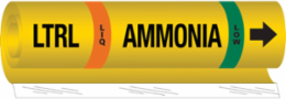 LTRL LIQ AMMONIA LOW Pipe Marker, 26" H x 12" W, Fits Pipes 2.5" Dia. Thru 7.875" Dia.
