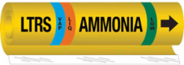 LTRS VAP AMMONIA LOW Pipe Marker, 26" H x 12" W, Fits Pipes 2.5" Dia. Thru 7.875" Dia.