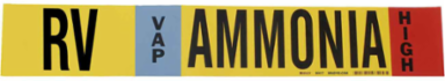 RV VAP AMMONIA HIGH Pipe Marker, 26" H x 12" W, Fits Pipes 2.5" Dia. Thru 7.875" Dia.