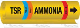 TSR LIQ AMMONIA HIGH Pipe Marker, 26" H x 12" W, Fits Pipes 2.5" Dia. Thru 7.875" Dia.