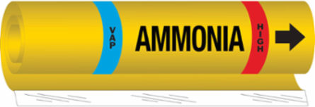 VAP Ammonia High Pipe Marker, 26 Inch H x 12 Inch W, Fits Pipes 2.5 Inch to 7.875 Inch Dia.