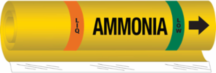 IIAR Compliant Low Liquid Ammonia Pipe Marker 26 Inch H x 12 Inch W, Fits 2.5 Inch to 7.875 Inch Dia.
