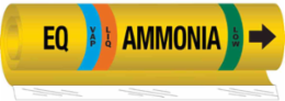 EQ LIQ/VAP AMMONIA LOW Pipe Marker, 9" H x 8" W, Fits Pipes 1.5" Dia. Thru 2.375" Dia.