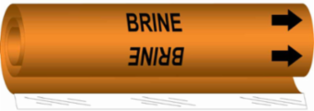 Brine Pipe Marker 5 in H x 8 in W, Fits Pipes 0.5 in to 1.375 in Dia.
