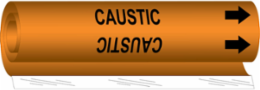 CAUSTIC Pipe Marker, 5 in H x 8 in W, Fits Pipes 0.5 Inch to 1.375 Inch Diameter