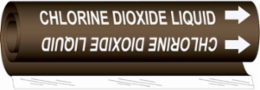 Chlorine Dioxide Liquid Pipe Marker, 9" H x 8" W, Fits Pipes 1.5" Dia. Thru 2.375" Dia.