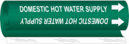 Domestic Hot Water Supply Pipe Marker, 9" H x 8" W, Fits Pipes 1.5" Dia. Thru 2.375" Dia.