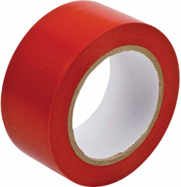 Marking Tape Roll - Abrasion Resistant Vinyl, Solid Color, Red, 2"