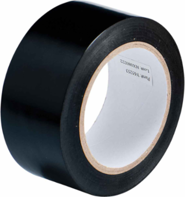 Marking Tape Roll - Abrasion Resistant Vinyl, Solid Color, Black, 2"