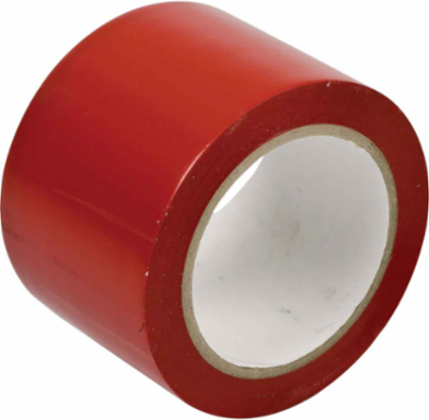 Marking Tape Roll - Abrasion Resistant Vinyl, Solid Color, Red, 3"