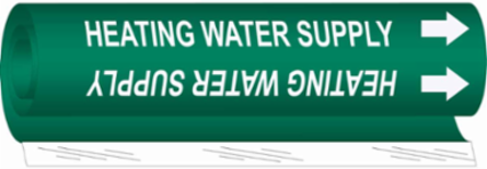 Heating Water Supply Pipe Marker, 8" H x 5" W, Fits Pipes 0.5" Dia. Thru 1.375" Dia.