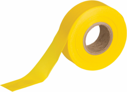 Flagging Tape, Plastic, Yellow, 1.187" x 300'