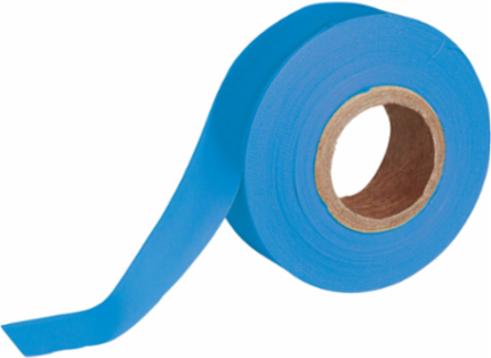 Flagging Tape, Plastic, Fluorescent Blue, 1.188" x 150'