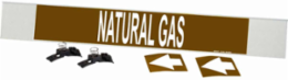 NATURAL GAS Pipe Marker, 4" H x 24" W, Fits Pipes 8" Dia. or Larger