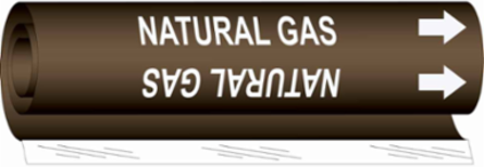 NATURAL GAS Pipe Marker, 9" H x 8" W, Fits Pipes 1.5" Dia. Thru 2.375" Dia.