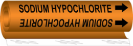 SODIUM HYPOCHLORITE Pipe Marker, 8" H x 5" W, Fits Pipes 0.5" Dia. Thru 1.375" Dia.