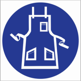 Apron Symbol Labels, 1.125 Inch x 1.125 Inch, Vinyl, Card of 16, Blue on White