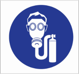 Air Respirator Symbol Labels, 0.75 Inch x 0.75 Inch, Card of 36, Vinyl, Gloss