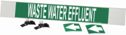 Waste Water Effluent Pipe Marker, 4" H x 24" W, Fits Pipes 8" Dia. or Larger