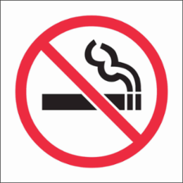 No Smoking Picto Labels, 2.25" H x 2.25" W x 0.004"D