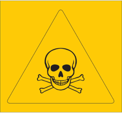 Poison Symbol Labels, 1.125" H x 1.125" W x 0.004" D