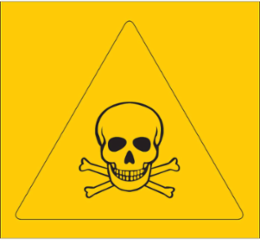 Poison Symbol Labels, 1.5" H x 1.5" W x 0.004" D