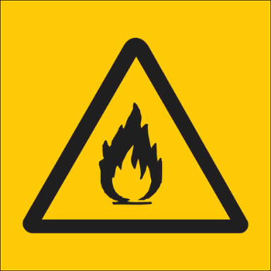 Flammable Symbol Labels, 0.75" H x 0.75" W x 0.004" D