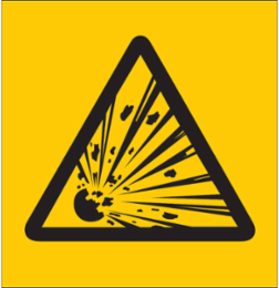 Explosive Symbol Labels, 1.5" H x 1.5" W x 0.004" D