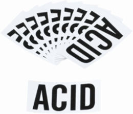 ACID Labels, 2 Inch H x 4 Inch W, Vinyl, Self-Adhesive, Gloss Finish