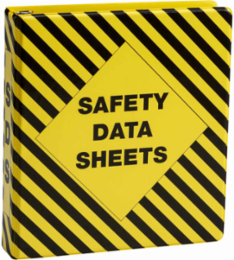 SDS Binder, 11" H x 2" D, Black on Yellow