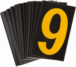 Die-Cut Reflective Number & Letter Labels, 1.875 Inch H x 1.375 Inch W, Pack of 25