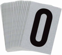 5900 Reflective Number & Letter Labels, 1.5 Inch H x 1 Inch W, Pack of 25, Black on Silver