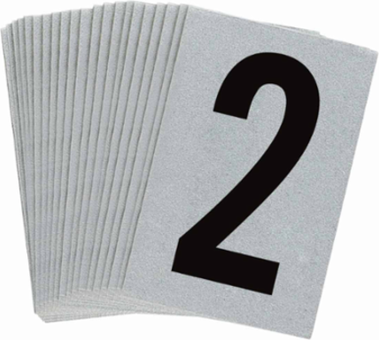 Reflective Labels 1.5 Inch H x 1 Inch W, Pack of 25, Black on Silver, Outdoor Use
