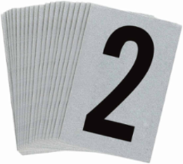 Reflective Labels 1.5 Inch H x 1 Inch W, Pack of 25, Black on Silver, Outdoor Use