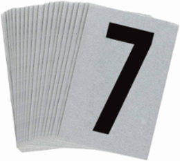 Reflective Number & Letter Labels, 1.5 Inch H x 1 Inch W, Pack of 25, Black on Silver