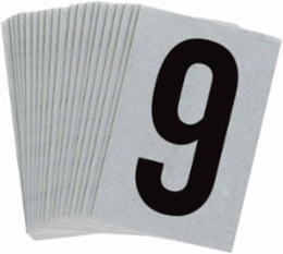 5900 Reflective Number & Letter Labels, 1.5 Inch H x 1 Inch W, Pack of 25, Black on Silver