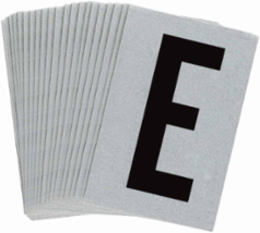 Reflective Number & Letter Labels, 1.5 Inch H x 1 Inch W, Pack of 25, Black on Silver