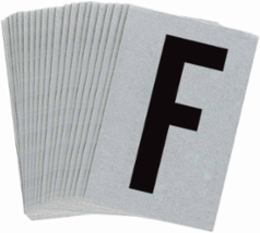 Reflective Number and Letter Labels, 1.5 Inch H x 1 Inch W, Pack of 25, Black on Silver